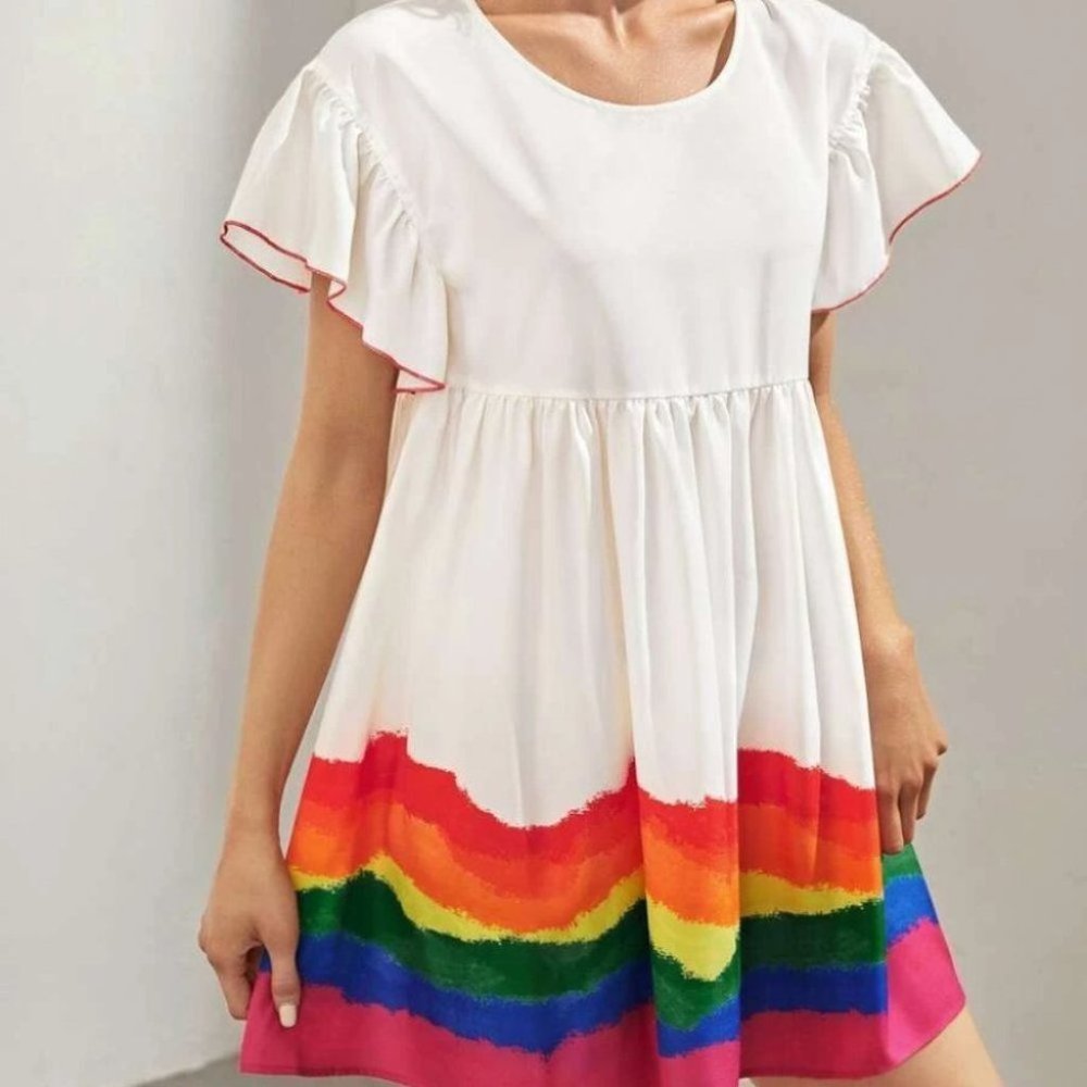 Rainbow Smock Mini Dress - Picture 5 of 5